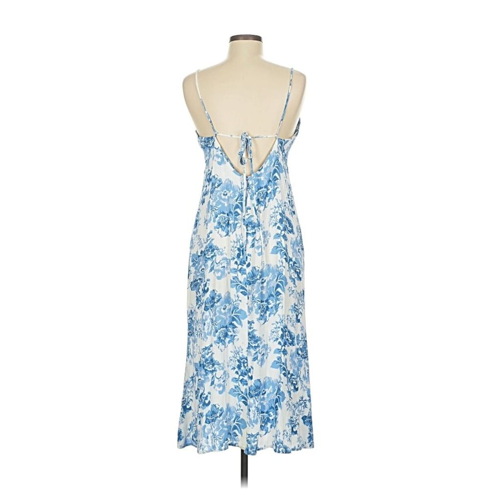 Reformation Chianti Floral Print Crepe Midi Dress - Blue/Ivory M - Picture 4 of 10
